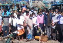 காசிமேடு கடற்கரையில் நிவர் புயலால் பாதிக்கப்பட்ட பகுதிகளை மத்திய குழுவினர் ஆய்வு ;